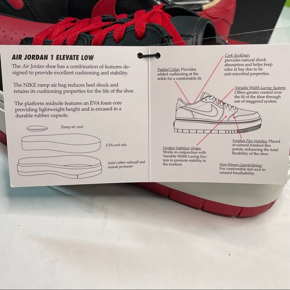 Air Jordan 1 Elevate Bred Black & Red Womens Size 10 Mens 8.5 Sneakers Shoes - Picture 8 of 12